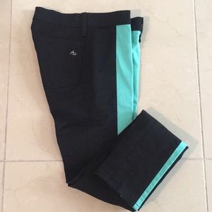 NWOT Rag & Bone Black and Teal Stripe Pants